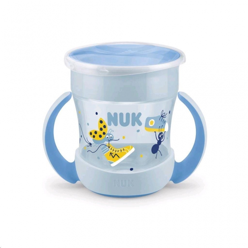 Bájos itató pohár Mini Magic NUK 360° fedéllel kék